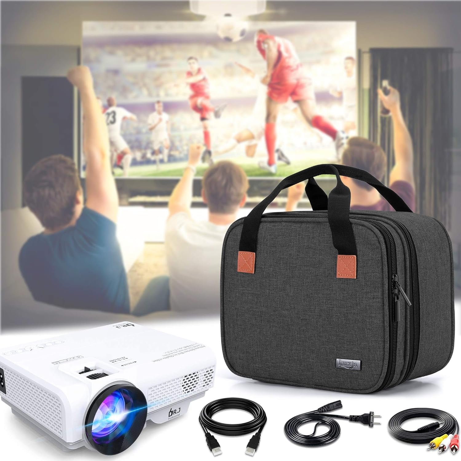 Carrying Bag Compatible with DR.J Mini Projector, Portable Case for Mini Projector and Accessories (Fits Most Major Mini Projectors), Black