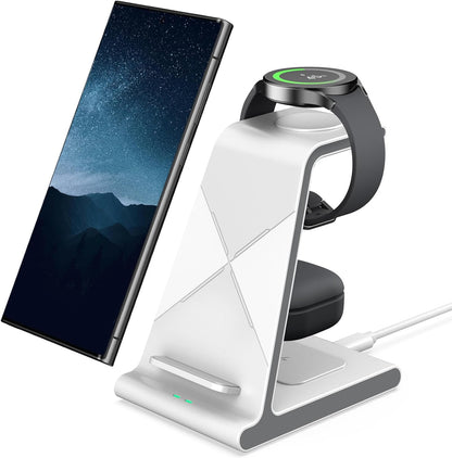 Wireless Charger for Samsung, Charging Station for Galaxy S24 Ultra/S24+/S24/S23/S22/Note 20/Z Flip 6/Fold 6, for Galaxy Watch Ultra/7/6/5, Galaxy Buds 2 Pro/Pro