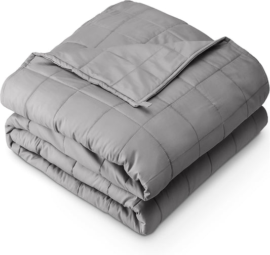 Weighted Blanket for Adults 30Lb (87" X 80") - All-Natural 100% Cotton - Premium Heavy Blanket Nontoxic Glass Beads (Light Grey, 87"X80")