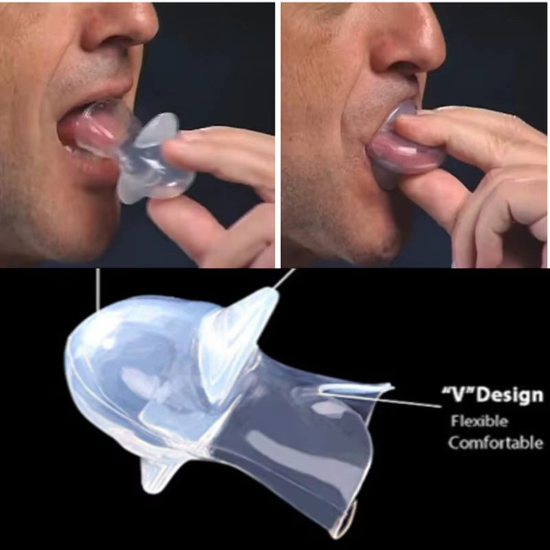 1Pcmedical Silicone anti Snore Device Apnea Aid Snore Stop Tongue Retainer anti Snoring Mouthpiece