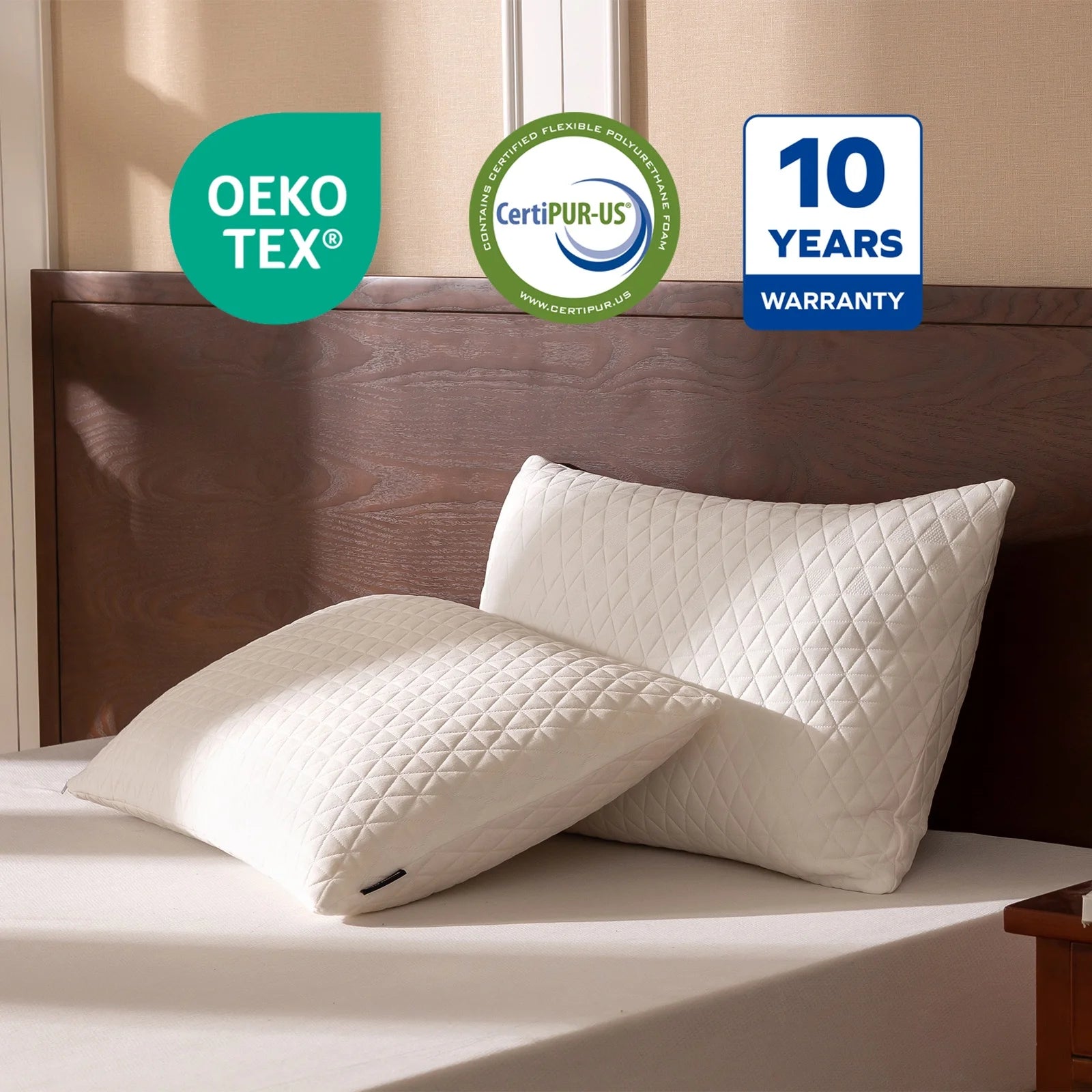 EGO HOME Single Bed Pillow, Shredded Memory Foam Pillow, Standard Queen