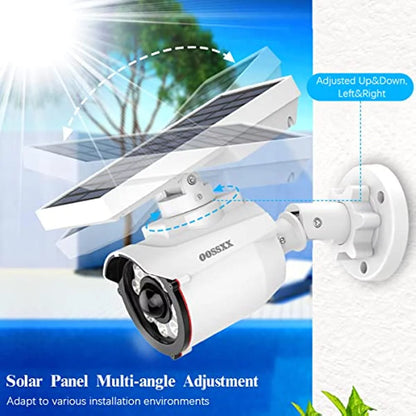 Solar-Powered Fake Outdoor Camera with Motion Sensor LED Floodligh