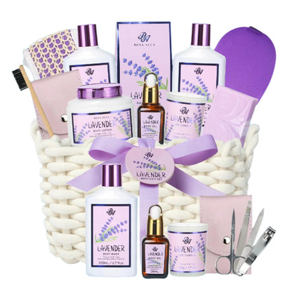 Spa Gifts for Women -  12Pcs Spa Gift Baskets Lavender Scented Includes Body Wash, Bubble Bath, Manicure Set. Gifts for Mom, Birthday Gifts, Home Spa Kit Gift for Her