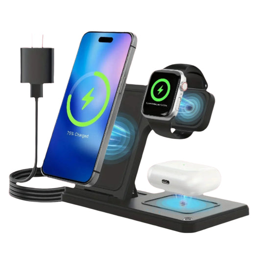 Wireless Charger, Magnetic Fast Charging Stand Compatible with Iphone 16 15 14 13 12 11 Pro Max/Plus/Xs/Xr/X/8, for Apple Watch 9/8/7/6/5/4/3/2/SE, for Airpods 3/2/Pro, 3In1 Wireless Charging Station